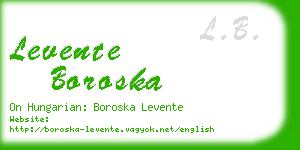 levente boroska business card